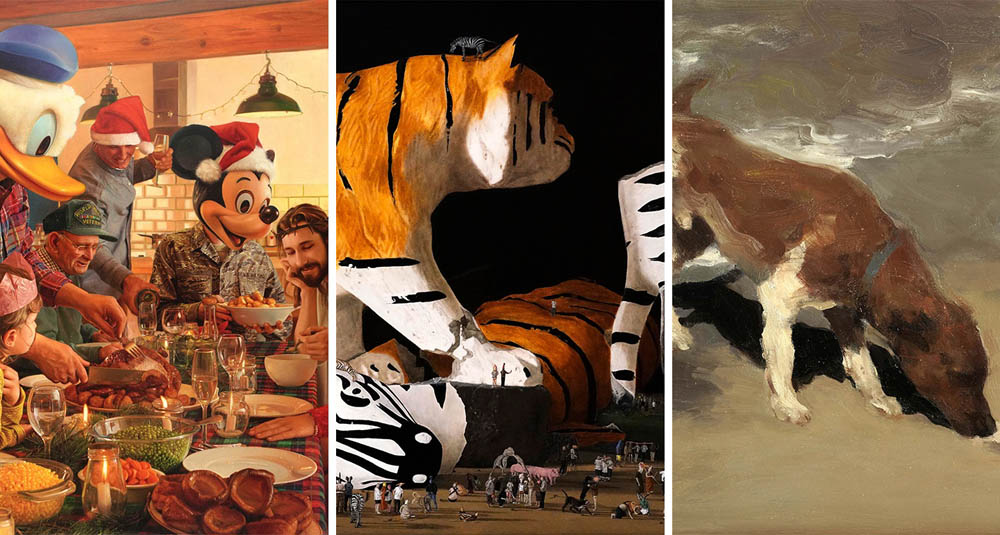 ผลงานของศิลปินไทยยุคใหม่ดารากร สอนพูด (โก้) อนันต์ยศ จันทร์นวล (มาร์ค) และวีรญา ยามันสะบีดีน (ไจโกะ)